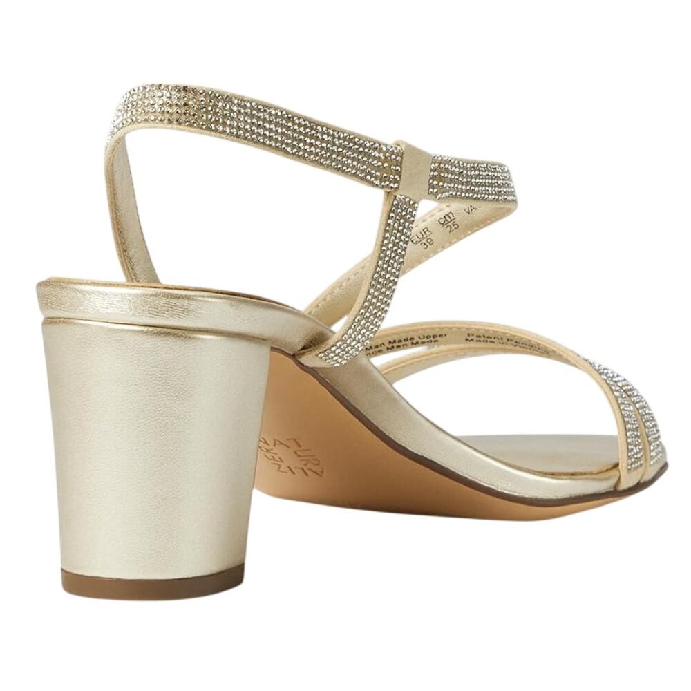 Naturalizer Womens Vanessa Sandal Heels Size 8 Gold Champagne Rhinestone NIB - Picture 3 of 13